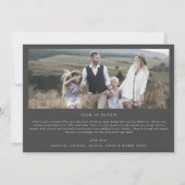 Modern Boho Arch | Gray 3 Familie Foto's Kerstmis Feestdagenkaart (Achterkant)