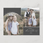 Modern Boho Arch | Gray 3 Familie Foto's Kerstmis Feestdagenkaart (Voorkant)