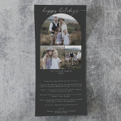 Modern Boho Arch Gray Prettige feestdagen Foto Col Drieluik Wenskaart