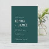 Modern Boho Arch Green Grey Typography Wedding Kaart (Staand voorkant)