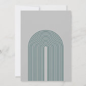Modern Boho Arch Green Grey Typography Wedding Kaart (Achterkant)