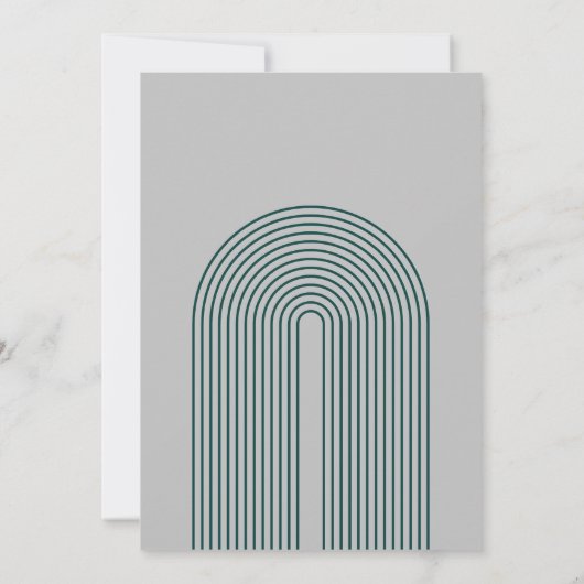 Modern Boho Arch Green Grey Typography Wedding Kaart (Achterkant)