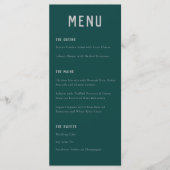 Modern Boho Arch Green Grey Typography Wedding Menu (Voorkant)