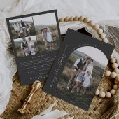 Modern Boho Arch | Grijze kerstfotofeestdag Feestdagenkaart