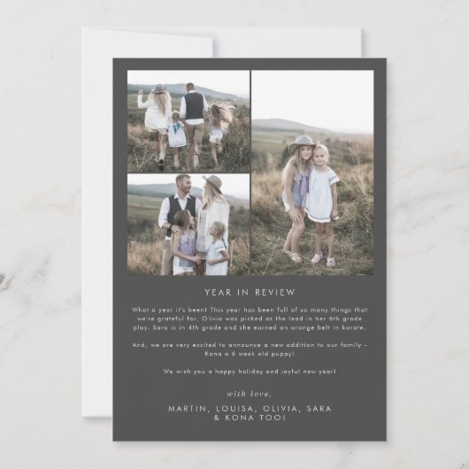 Modern Boho Arch | Grijze kerstfotofeestdag Feestdagenkaart (Achterkant)