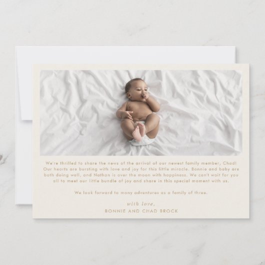 Modern Boho Arch | Hallo Baby 3 Fotogeboorte van C Aankondiging (Achterkant)