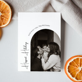 Modern Boho Arch Happiest Feestdagen Verticale fot Feestdagenkaart