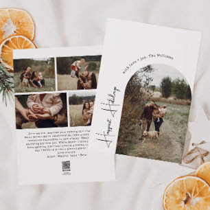 Modern Boho Arch Happiest Feestdagen Vijf foto Feestdagenkaart