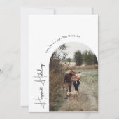 Modern Boho Arch Happiest Feestdagen Vijf foto Feestdagenkaart (Voorkant)