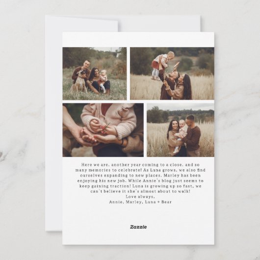 Modern Boho Arch Happiest Feestdagen Vijf foto Feestdagenkaart (Achterkant)