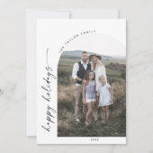 Modern Boho Arch Holiday Foto Jaar in Review Feestdagenkaart (Voorkant)