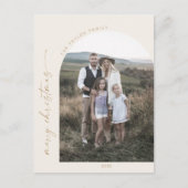 Modern Boho Arch | Kerstfoto van Cream Feestdagenkaart (Voorkant)