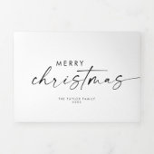 Modern Boho Arch Merry kerstfoto Collage Drieluik Wenskaart (Cover)