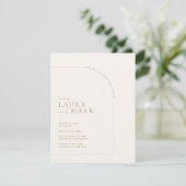 Modern Boho Arch Minimalist Photo Rehearsal Dinner Kaart (Staand voorkant)