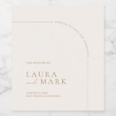 Modern Boho Arch Minimalist Wedding Wijn Etiket (Enkel label)