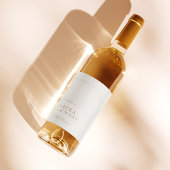 Modern Boho Arch Minimalist Wedding Wijn Etiket