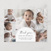 Modern Boho Arch Multi Foto bedankt jullie geboort Aankondigingskaart (Voorkant)