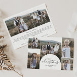 Modern Boho Arch Multi Foto Familie Nieuwst Kerstm Feestdagenkaart<br><div class="desc">Deze moderne boho boogbende multi-foto familienieuws kerstfeestdag is de perfecte eenvoudige feestelijke groet. Het zwarte en witte bolvormig ontwerp is voorzien van een unieke industriële lettertypografie met een minimalistische stijl. Pas de voorzijde van de kaart aan met 6 foto's, uw familienaam en het jaar. Voeg 2 extra foto's toe en...</div>