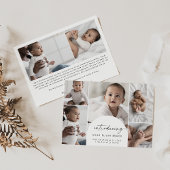 Modern Boho Arch Multi Photo Birth Aankondiging