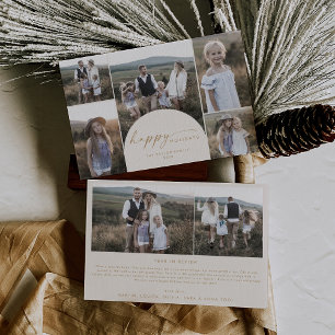 Modern Boho Arch Nieuws over de Cream Multi Phot Feestdagenkaart