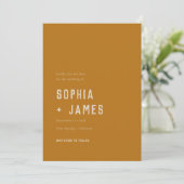 Modern Boho Arch Ochre Oranje Typograaf Save The Date (Staand voorkant)