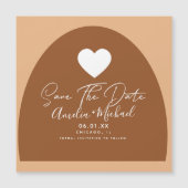 Modern Boho Arch Organic Shape Heart Save the Date (Voorkant)