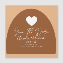 Modern Boho Arch Organic Shape Heart Save the Date