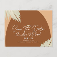 Modern Boho Arch Organic Shape Pampa Save the Date