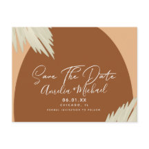 Modern Boho Arch Organic Shape Pampa Save the Date