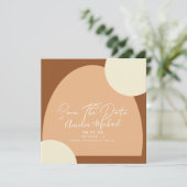 Modern Boho Arch Organic Shapes Save the Date Kaart (Staand voorkant)