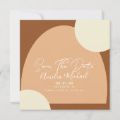 Modern Boho Arch Organic Shapes Save the Date Kaart (Voorkant)
