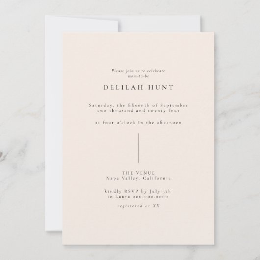 Modern Boho Arch Photo Baby shower Invitation Kaart (Achterkant)