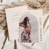 Modern Boho Arch Photo Baby shower Invitation Kaart