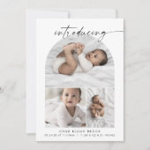 Modern Boho Arch Photo Collage Birth Aankondiging (Voorkant)