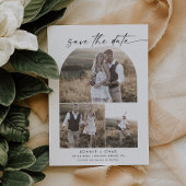 Modern Boho Arch Photo Collage Save The Date