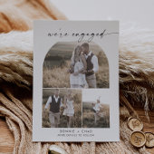 Modern Boho Arch Photo Collage Verloving Aankondiging