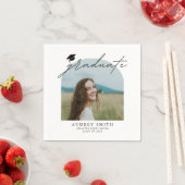 Modern Boho Arch Photo Graduation Party Servet (Insitu)