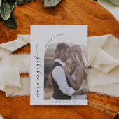 Modern Boho Arch Photo Verloving Aankondiging