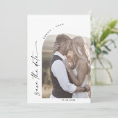 Modern Boho Arch QR Code Foto Save The Date (Staand voorkant)