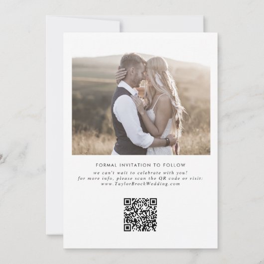 Modern Boho Arch QR Code Photo Collage Save The Date (Achterkant)