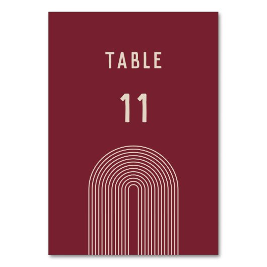 Modern Boho Arch Red Beige Typography Wedding Kaart (Achterkant)