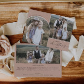 Modern Boho Arch Salmon 3 serie Foto's Kerstmis Feestdagenkaart