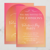 Modern Boho Arch Sunset Ombre Valentijnsdag Party Kaart (Voorkant / Achterkant)