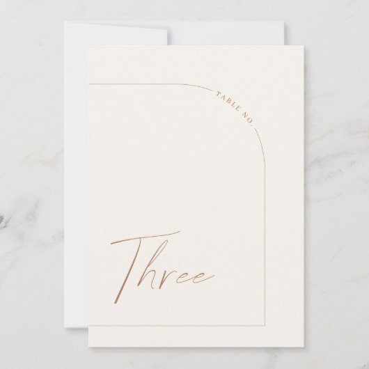Modern Boho Arch Tabel Drie Tabelnummer Kaart (Voorkant)