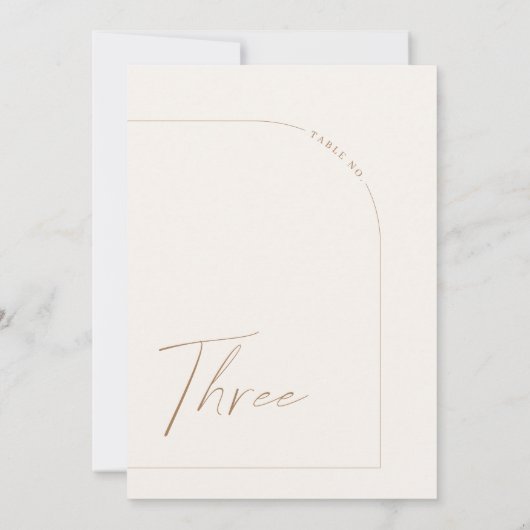 Modern Boho Arch Tabel Drie Tabelnummer Kaart (Achterkant)
