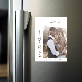 Modern Boho Arch Wedding Photo Save the Date Magnetische Uitnodiging