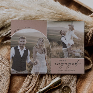 Modern Boho Arch   Zalm 3 Foto-Verloving Aankondiging