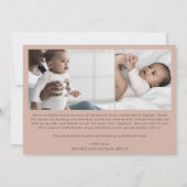 Modern Boho Arch | Zalm Multi Photo Birth Aankondiging (Achterkant)