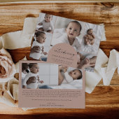 Modern Boho Arch | Zalm Multi Photo Birth Aankondiging