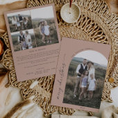 Modern Boho Arch | Zalmkerstfotofeestdag Feestdagenkaart